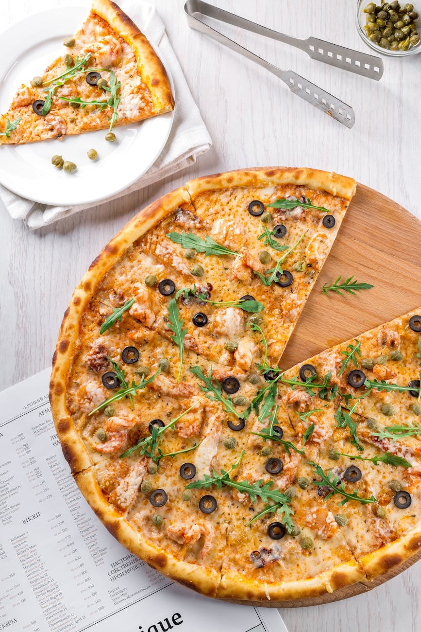 Gourmet pizza with unique toppings